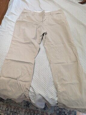 Ann Taylor Loft Classic Khaki Straight-Leg Pants Size 14